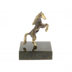 Статуэтка из бронзы &quot;Лошадка на дыбах&quot; змеевик