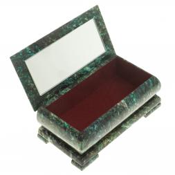 Шкатулка с иллюстрацией "Парящий орел" камень змеевик 17,5х9,5х7,5 см