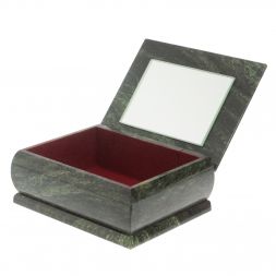 Шкатулка с рисунком &amp;quot;Зимняя ночь&amp;quot; из змеевика 16х12х7,5 см