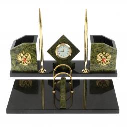 Настольный набор &amp;quot;Куб&amp;quot; змеевик