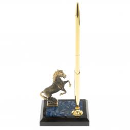 Подставка под ручку "Конь на дыбах" из камня лазурит