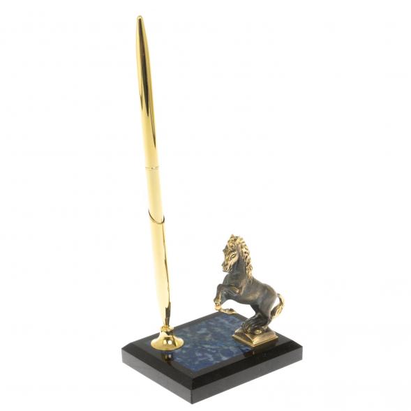 Подставка под ручку &amp;quot;Конь на дыбах&amp;quot; из камня лазурит 129525