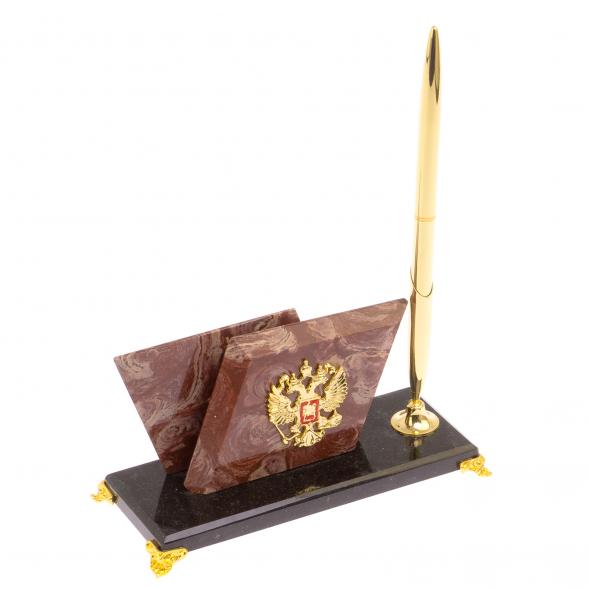 Визитница настольная &amp;quot;Мини 2&amp;quot; из лемезита на ножках 126242