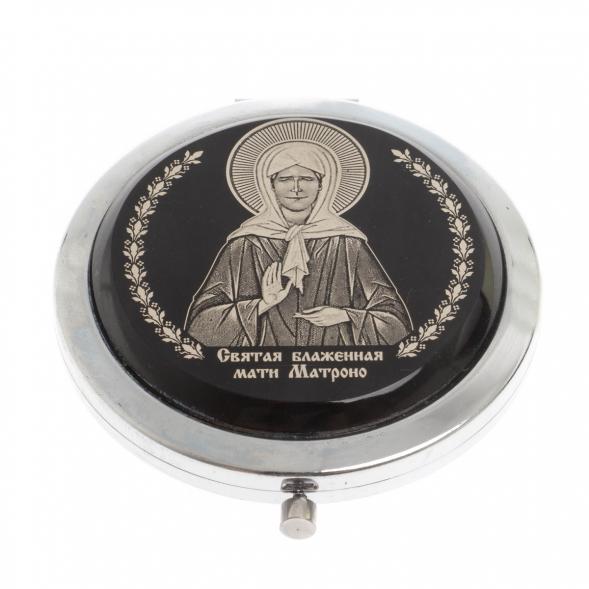 Зеркало с иконой &amp;quot;Св. Матрона&amp;quot; из черного обсидиана 129596