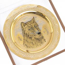Тарелка с гравюрой "Волк" 22,5 см Златоуст