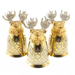 Подарочный набор &amp;quot;Лось&amp;quot; тарелка и 3 стопки перевертыша Златоуст