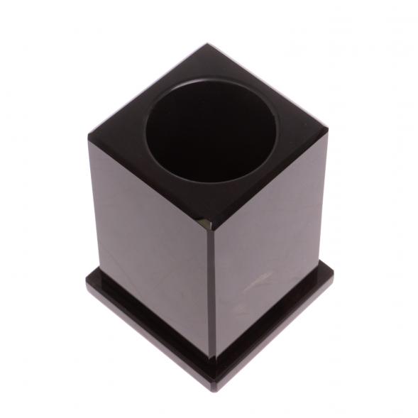 Карандашница из черного обсидиана 8х8х11 см 126776