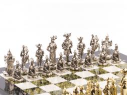 Шахматы подарочные &amp;quot;Средневековье&amp;quot; доска 44х44 см мрамор змеевик