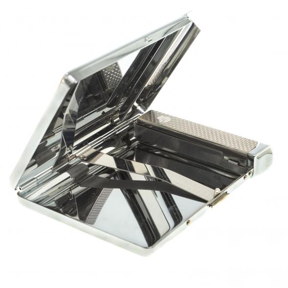 Портсигар на 20 сигарет с зажигалкой камень благородный офит 123408