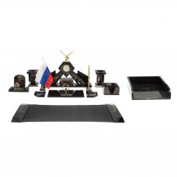 Настольный набор &amp;quot;Орел&amp;quot; из конгломерата с бюваром и лотком А4