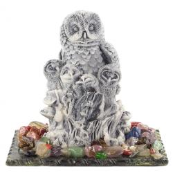 Сувенир &amp;quot;Сова с совятами&amp;quot; из мрамолита