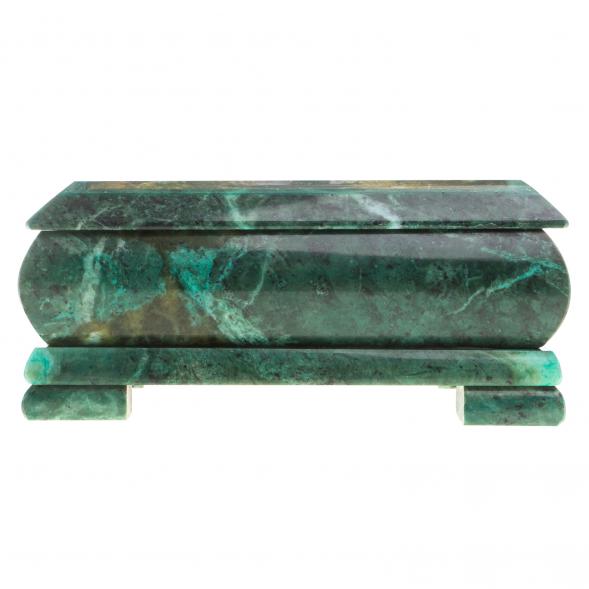 Шкатулка с иллюстрацией &amp;quot;Медведь в еловом лесу&amp;quot; камень змеевик 17,5х9,5х7,5 см 124034