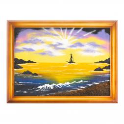 Картина &amp;quot;Морской пейзаж&amp;quot; багет дерево 36х46 см, каменная крошка