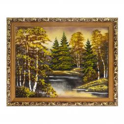 Картина "Осенняя ночь" багет 51х41 см, каменная крошка