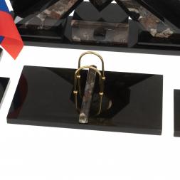 Настольный набор &amp;quot;Герб&amp;quot; из конгломерата с бюваром и лотком А4