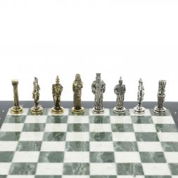 Шахматы подарочные Александр Македонский" доска 36х36 см мрамор / змеевик