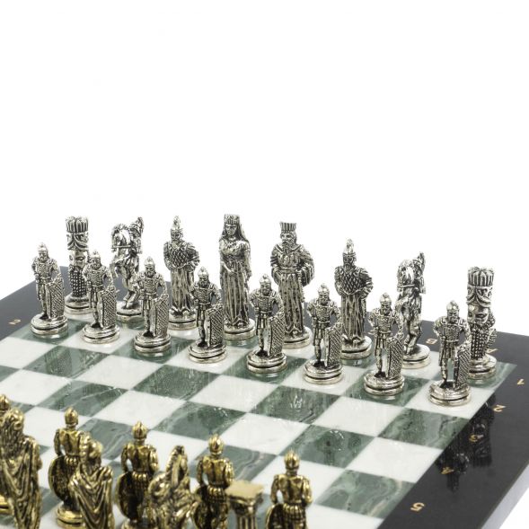 Шахматы подарочные Александр Македонский&amp;quot; доска 36х36 см мрамор / змеевик 127956