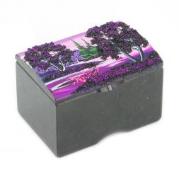 Шкатулка "Сундучок" змеевик рисунок рассвет 10х6,5х6,5 см