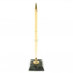 Подставка под ручку из темно-зеленого змеевика