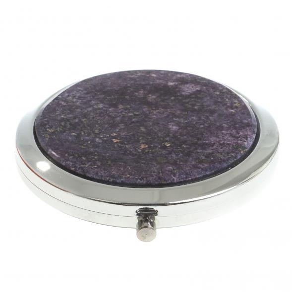 Зеркало круглое из камня флюорит цвет серебро 122777