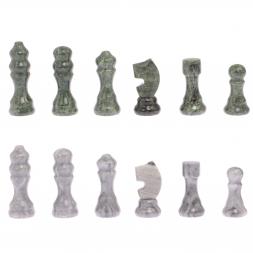 Шахматный ларец с гравировкой мрамор, змеевик 35х35х7,5 см