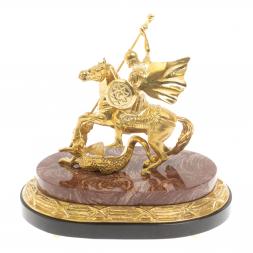 Бронзовая статуэтка &amp;quot;Георгий Победрносец&amp;quot; из лемезита и долерита