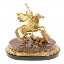 Бронзовая статуэтка &amp;quot;Георгий Победрносец&amp;quot; из лемезита и долерита