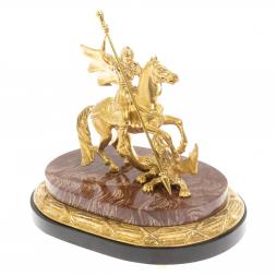 Бронзовая статуэтка &amp;quot;Георгий Победрносец&amp;quot; из лемезита и долерита