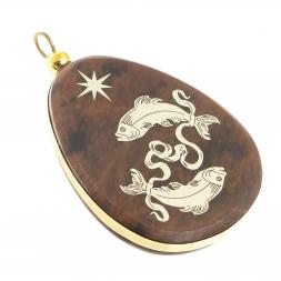 Брелок-кулон знак зодиака &amp;quot;Рыбы&amp;quot; камень обсидиан