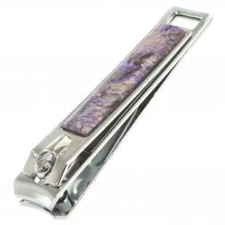 Кусачки для ногтей с камнем чароит