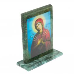 Икона &amp;quot;Семистрельная&amp;quot; змеевик 15х5х15,5 см