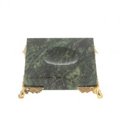 Подставка под шар из шабровскоого змеевика на ножках 7х7х2 см