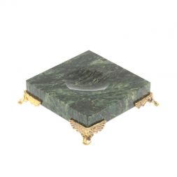 Подставка под шар из шабровскоого змеевика на ножках 7х7х2 см