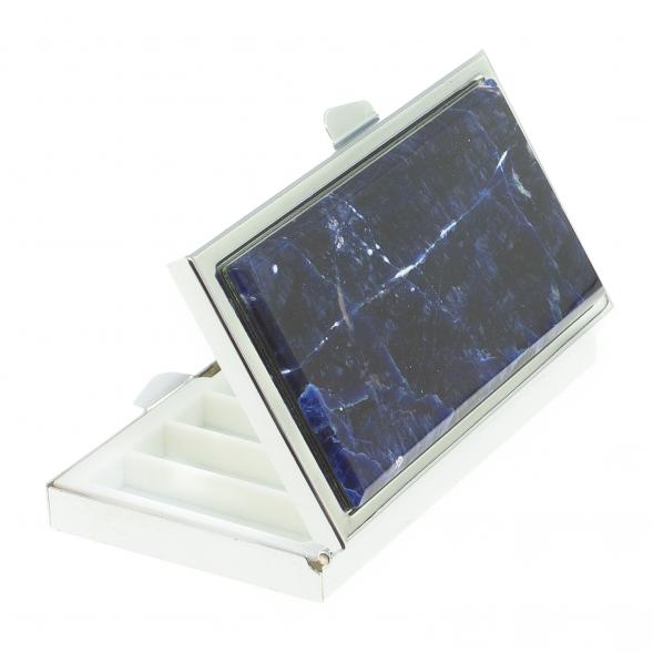 Таблетница на 7 отделений камень содалит серебристая 122443