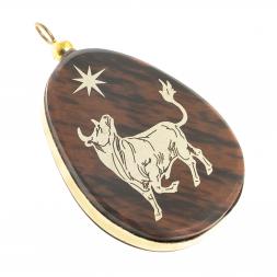 Брелок-кулон знак зодиака &amp;quot;Телец&amp;quot; камень обсидиан