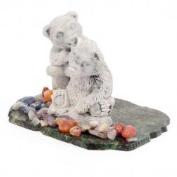 Сувенир из мрамолита "Медвежата"