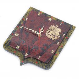 Настенные часы "Герб" бронза змеевик