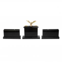 Настольный набор для руководителя &amp;quot;Орёл&amp;quot; черный обсидиан