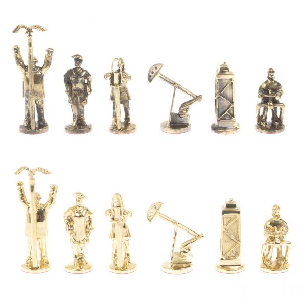 Шахматы сувенирные &amp;quot;Нефтяники&amp;quot; 44х44 см шабровский змеевик 127409