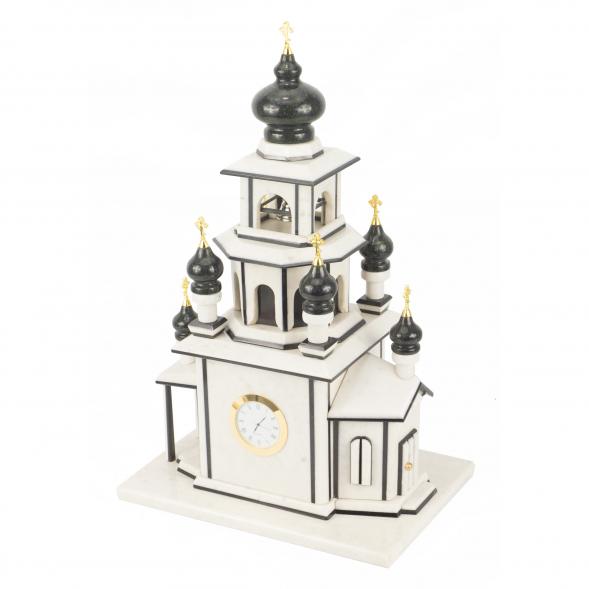 Эксклюзивные часы &amp;quot;Церковь&amp;quot; из натурального камня мрамор змеевик 118733