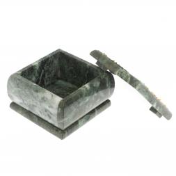 Шкатулка "Весенний пейзаж" камень змеевик 10х10х7 см