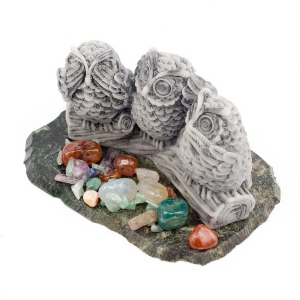 Сувенир из мрамолита &amp;quot;Три совы&amp;quot; 116348