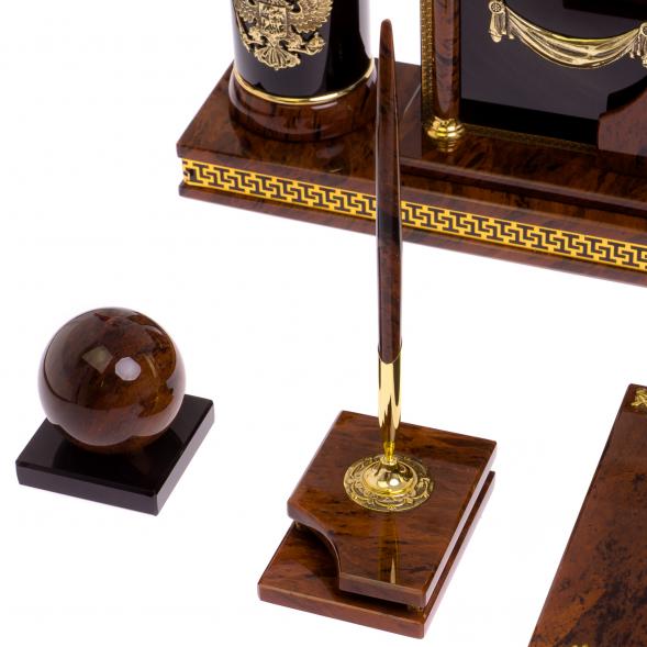 Настольный набор из обсидиана &amp;quot;Королевский&amp;quot; 126248