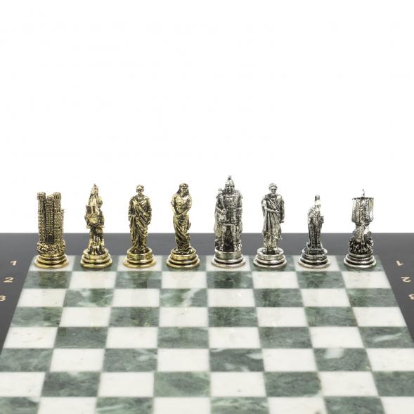 Шахматы &amp;quot;Троянская война&amp;quot; из мрамора и змеевика доска 28х28 см 127730