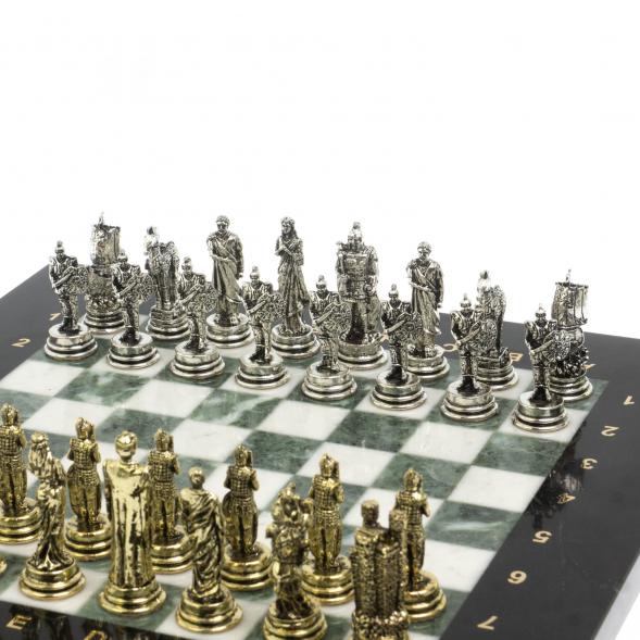 Шахматы &amp;quot;Троянская война&amp;quot; из мрамора и змеевика доска 28х28 см 127730