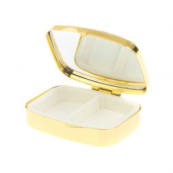 Таблетница на 2 отделения камень амазонит дымчатый кварц цвет золото