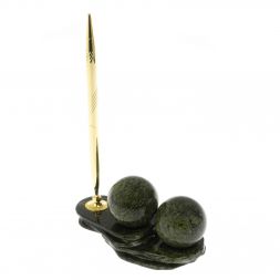 Композиция &amp;quot;Два шара&amp;quot; из змеевика с ручкой 4,5 см