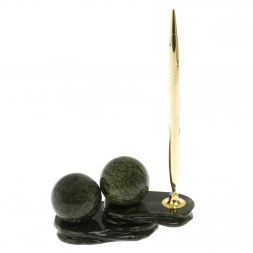 Композиция &amp;quot;Два шара&amp;quot; из змеевика с ручкой 4,5 см