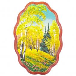 Панно овальное &amp;quot;Осень&amp;quot; 19х12,5 см каменная крошка