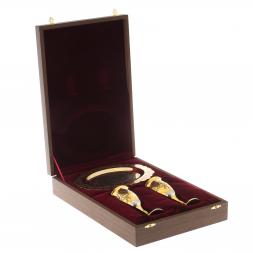 Набор две рюмки на подносе "Селедочница" Златоуст